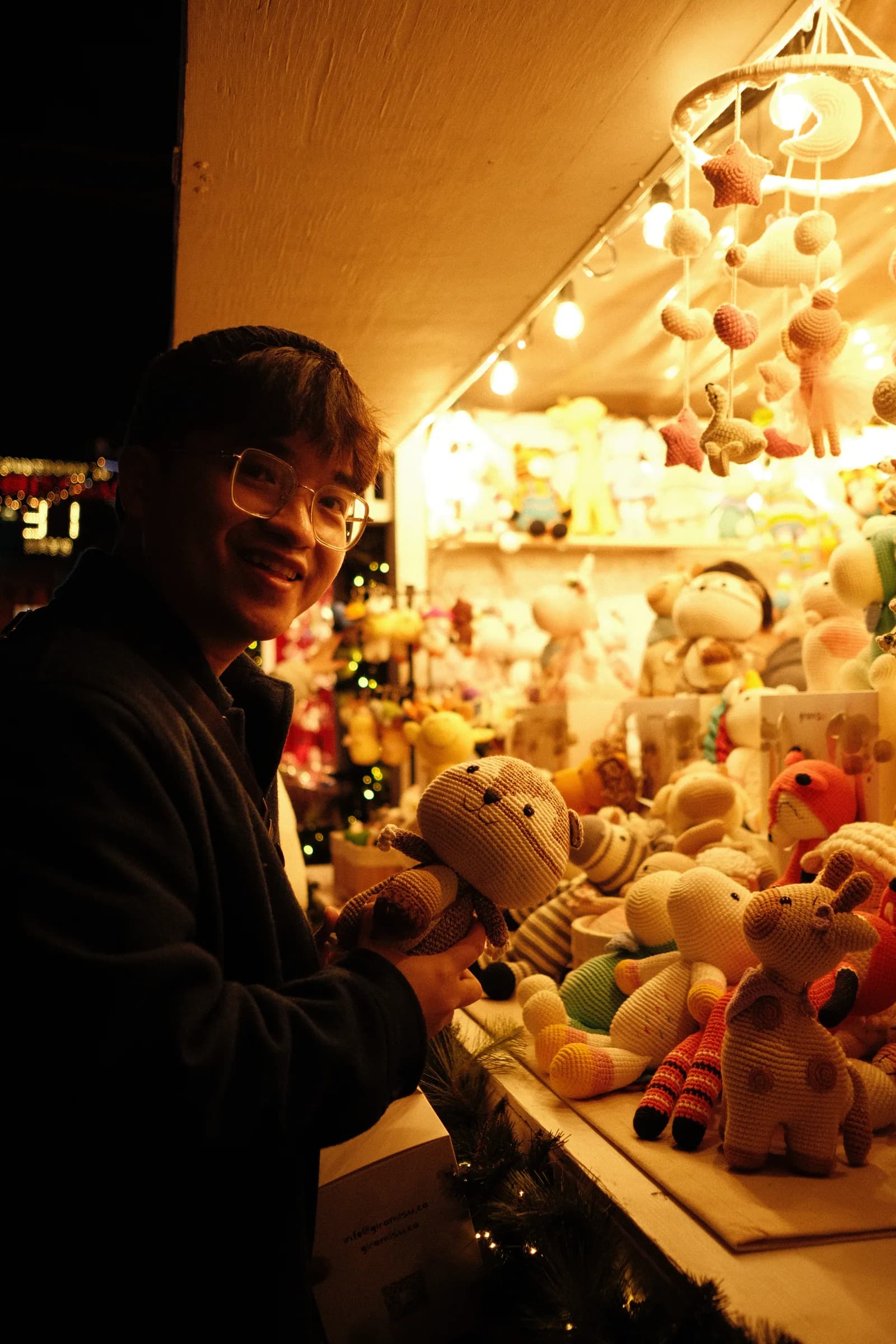 A person browsing a toy shop